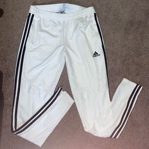White Adidas trackpants